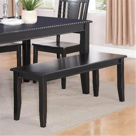 WOODEN IMPORTS FURNITURE Dudley Dining Bench with Wood Seat - Black DUB-BLK-W